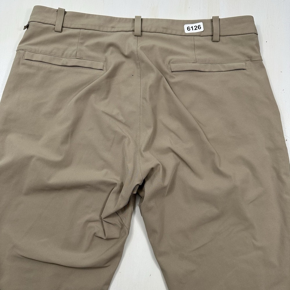 Lululemon Commission Pants Mens 34x32 Khaki Classic Stretch Comfort LM5710S READ